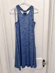 GAP Blue Heathered Jersey Knit  Sleeveless Razorback Pullover Dress | Women’s M - Picture 1 of 4