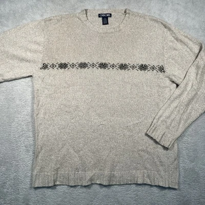 Vintage Y2K Cherokee Mens XL Wool Blend Crew Neck Sweater Knit Beige Brown - Image 1 of 4