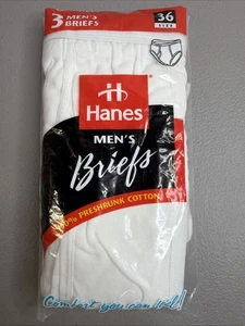 Vintage 1997 Hanes Herren Slips Unterwäsche Gr. 36 3er Pack Neu Versiegelt - Bild 1 von 9