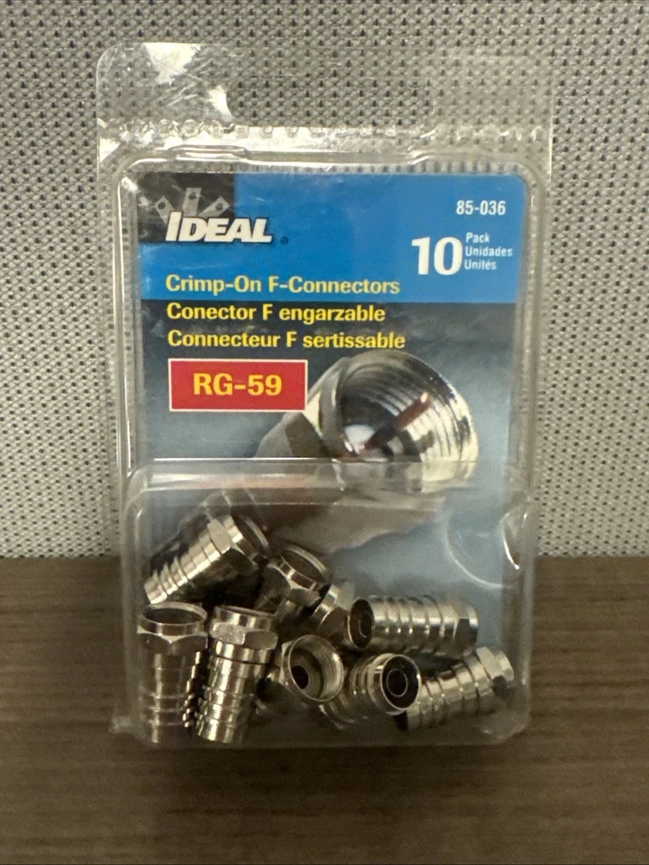 Ideal Crimp-On F-Connectors RG-59 Pack of 10 85-036