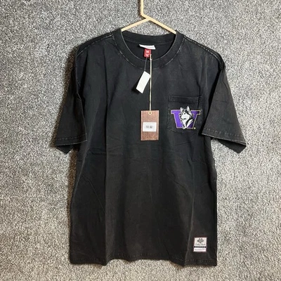 Black Distressed Washington Huskies Men’s T Shirt New With Tags Mitchell & Ness - Image 1 of 4