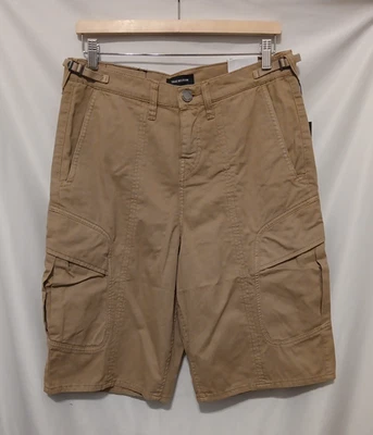 True Religion Baggy Tapered Cargo Shorts Men 28W Khaki Beige Relaxed Fit - Image 1 of 4
