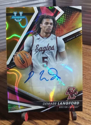 2022-23 Bowman University Best Gold Lava Auto DeMarr Langford #d/75 - Image 1 of 2