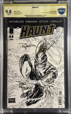 Haunt #1 Gold Foil CBCS 9.8 Signed Todd McFarlane, Ryan Ottley & Greg Capullo - Image 1 of 2