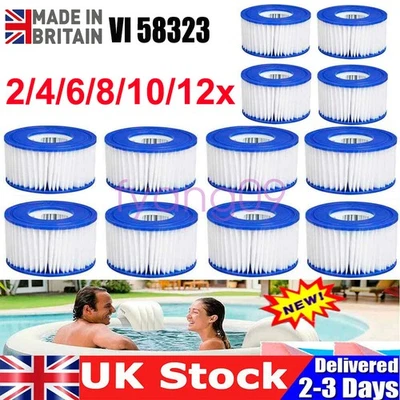 2-12pc For Bestway Lazy Lay-Z-Spa Filters VI Cartridge Hot Tub Spa Swimming pool - Image 1 of 4