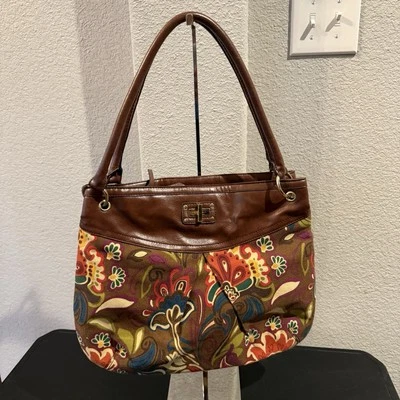 RELIC by Fossil Shoulder Bag Purse Fabric Vegan Colorful Floral Print Boho EUC - Image 1 of 4