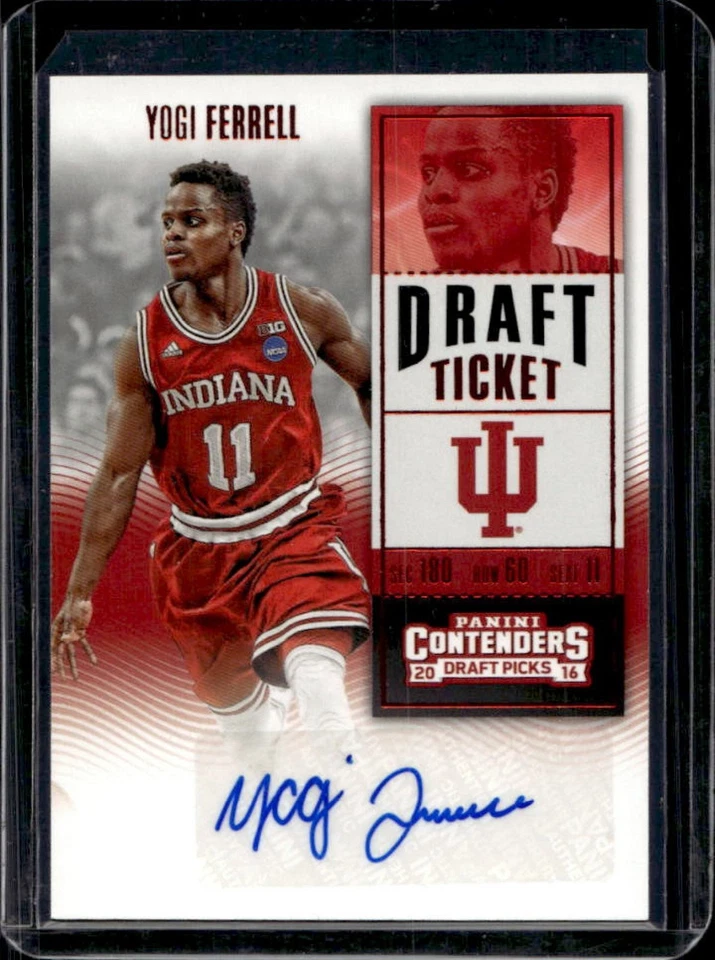2016-17 Contenders Draft Picks Yogi Ferrell College Ticket Auto Red Foil RC #168 - Image 1 of 2