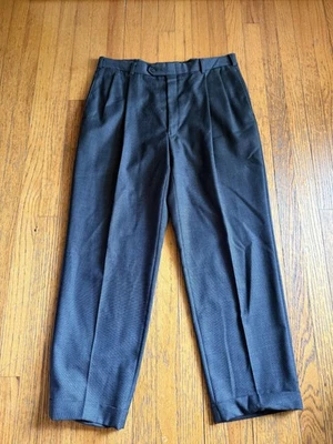 Pantalones de vestir vintage Burberrys para hombre gris plisado micro cuadros años 90 Foto 1 de 4