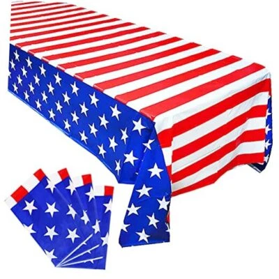 4PCS American Flag Tablecloth, 4th of July Patriotic Table Cover (54"x108")  - Image 1 of 4