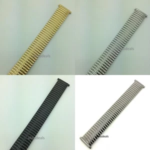 20mm 22mm 24mm MB8016-W Hadley Roma Shiny Stretch Expansion Stainless Watch Band - Picture 1 of 21