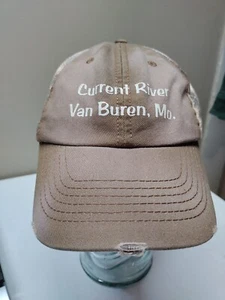 Current River Van Buren Missouri Grunge Distressed Plaid Back Strapback Cap Hat - Picture 1 of 10