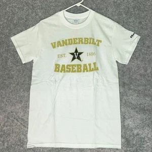 Vanderbilt Commodores Mens T Shirt Small White Gold NCAA Baseball Graphic Cotton - Picture 1 of 8