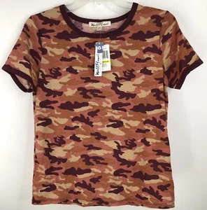 Wallflower Pink Camouflage T-Shirt Juniors Size M Medium Short Sleeve NWT - Picture 1 of 4