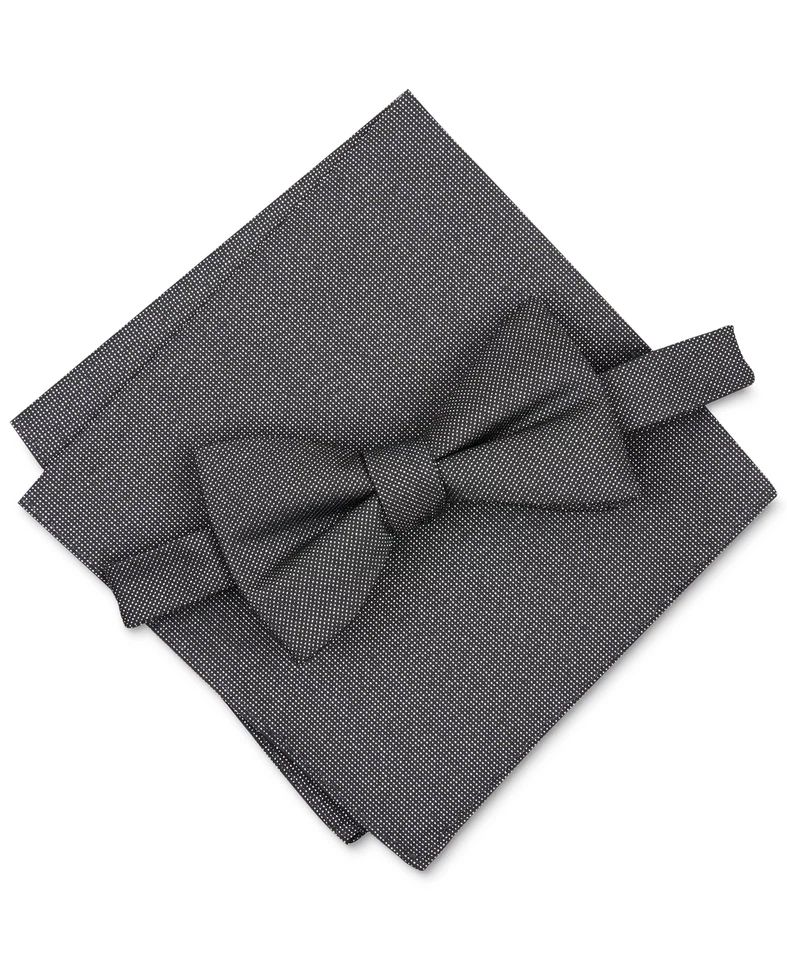 Alfani DARK GREY SILVER Men's Pocket Square & Bow Tie, O/S - Image 1 of 1