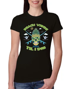 Camiseta junior Beach Vibes Till Die al aire libre de calce ajustado para mujer - Imagen 1 de 14