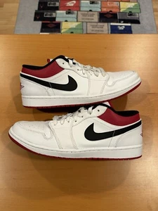 Size 11.5 - Air Jordan 1 Low White University Red 553558-118 Sneaker Shoes - Picture 1 of 8