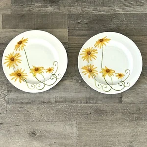 Westbury Court Lyrical Blooms Salatteller schwarzäugig Susan Floral 8" 2er Set - Bild 1 von 4