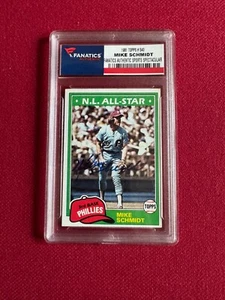 1981, Mike Schmidt, Autographed (Fanatics), Topps Card (Scarce/Vintage) Phillies - Picture 1 of 3