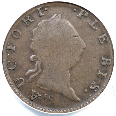 1736 Breen-1149 ANACS F 15 Auctori Plebis / Hispanoila Mule Colonial - Image 1 of 3