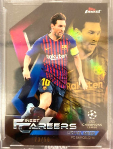 Lionel Messi /50 Topps Finest UCL Careers Die Cut Gold Refractor Soccer Card