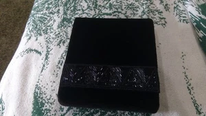 Vintage COURTENAY CLUTCH PURSE EVENING BAG BLACK VELVET BEADED TRIM  - Picture 1 of 5