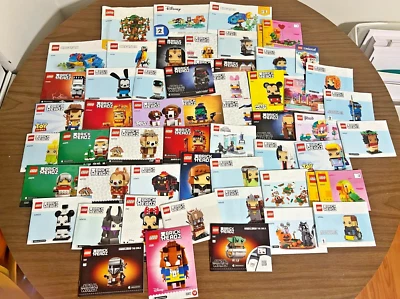 Gran Lote de 55 Folletos de Instrucciones LEGO Manuales CABEZA DE LADRILLO, Disney, Marvel Foto 1 de 4