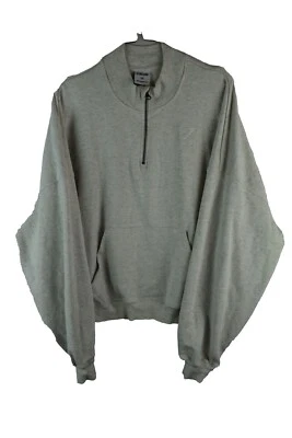 Gymshark Womans Cropped Cotton Blend Grey Sweatshirt Size 2XL Jersey 1/4 Zip - Image 1 of 4