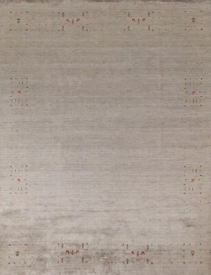 Bordered Little Character/ Animal Design Gabbeh Handmade Living Room Rug 8'x10' - Image 1 of 4