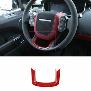 For 2014-2022 Range Rover Sport Red Carbon Fiber Steering Wheel Sheet Cover Trim - Picture 1 of 9
