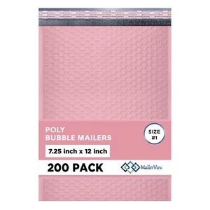 Light Pink Poly Bubble Mailers 7.25x12 inch #1 | Self Seal Padded Envelopes | Cu - Afbeelding 1 van 9