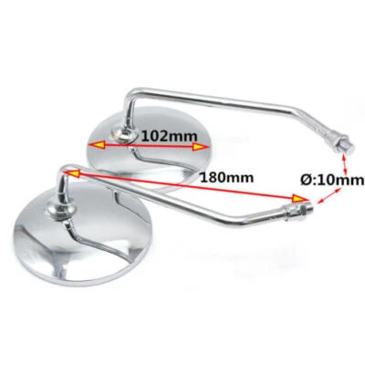 全新本田 CB 350 450 550 600 650 750 900 摩托车滑板车镜子一对 10 毫米 — 第 1/4 张图片