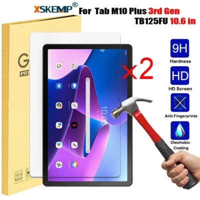 2Pcs Lenovo Tab M10 Plus 3rd Gen 10.3 TB125 TEMPERED GLASS Screen Protector Film - Image 1 of 4