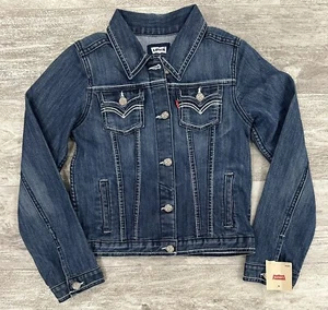 Levis Denim Jacket Girls Size 12-13 Yrs, Button Down Western Pockets Nice NEW - Picture 1 of 7