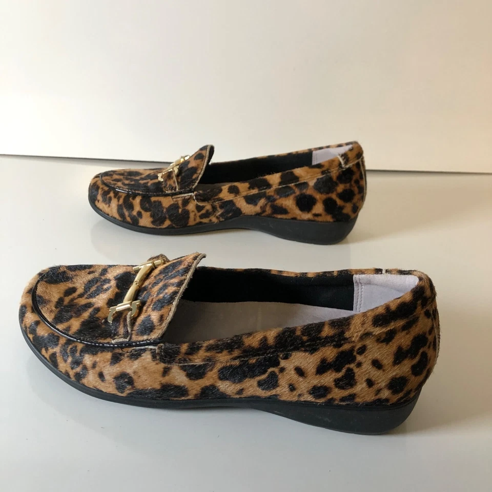 Женские мокасины Aravon Abbey размер 8D леопардовый принт бит без шнуровки комфортные повседневные туфли - Изображение 1 из 4