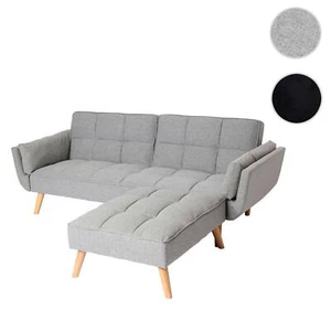 Schlafsofa HWC-K18 mit Ottomane, Couch Sofa Gästebett, Schlaffunktion 218x175cm - Bild 1 von 14