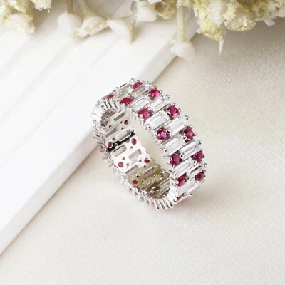 Anello Eternity Vintage In Zircone Fatti A Mano - Immagine 1 di 4