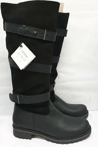 Botas de pantorrilla John Lewis Teagan nobuck repelentes al agua para mujer negras talla UK 7 - Imagen 1 de 9