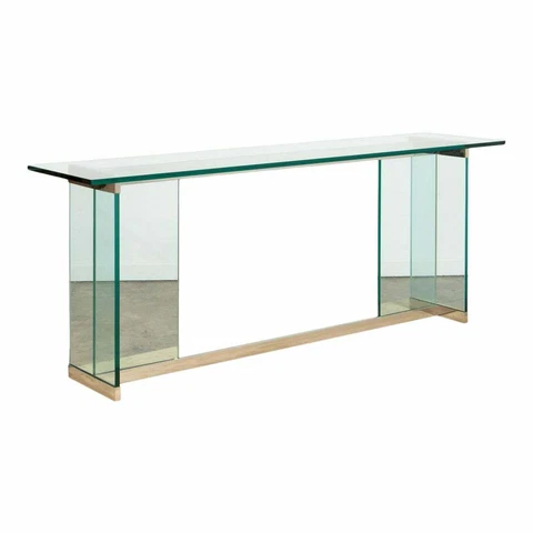 20th Century Modernist Glass and Chrome Console Table Cover