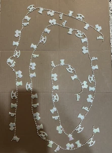 Mini White Pearl Bead Christmas Tree Garland, trains, rocking horse, horn - Picture 1 of 10
