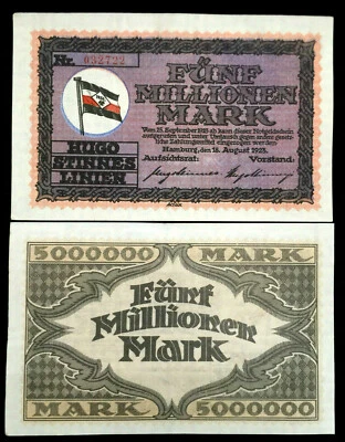 Germany 5,000,000 (5 million) Mark 1923 - Historical Artifact - 97 Years Old UNC - Image 1 of 3