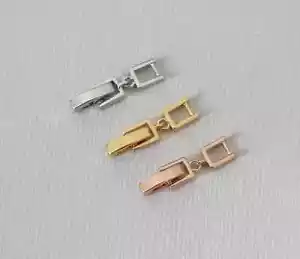ELECTROPLATED SILVER FOLDING FOLD OVER CLASP EXTENSION NECKLACE BRACELET ANKLET - Picture 1 of 2