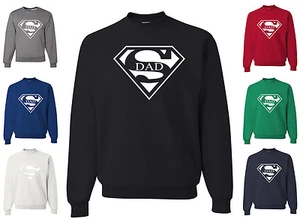 Super Dad Funny Sweatshirt Father's Day Birthday Gift For Dad Super Hero Humor - Picture 1 of 7