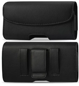 Leather belt clip loop Pouch Holster Holder To Fit LG Phoenix 4 LG Phoenix Plus - Picture 1 of 12