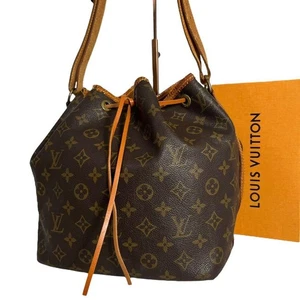 Louis Vuitton Monogram Petit Noe Shoulder Bag Handbag Brown Appraised - Picture 1 of 10