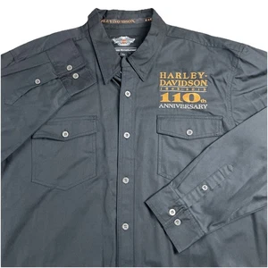 Harley Davidson Lona Abotonada 110 Aniversario Nuevo Antiguo Stock Para Hombre 2Xl - Imagen 1 de 18