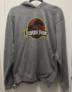 NWT Universal Studios Jurassic Park Dinosaur Gray Hoodie Sweatshirt Youth XL - Picture 1 of 10