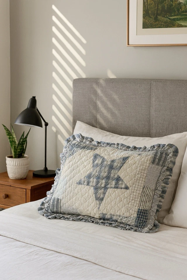 Fundas de almohada colcha Star Patchwork vintage tamaño estándar 21x27 Foto 1 de 4