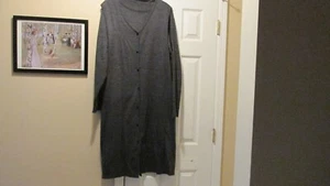 Nina Leonard Two Piece Long Sleeve Sweater & Acrylic Jumper Dress Set Gray XL - Picture 1 of 7