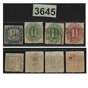 3645 ALLEMAGNE SCHLESWIG HOLSTEIN 4 TIMBRES Oblitérés N°4-10-18-19 - Picture 1 of 1