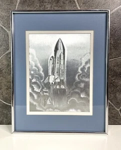 Manifestations Inc NASA Space Shuttle Challenger Optical Illusionary Art 1980s - Picture 1 of 4